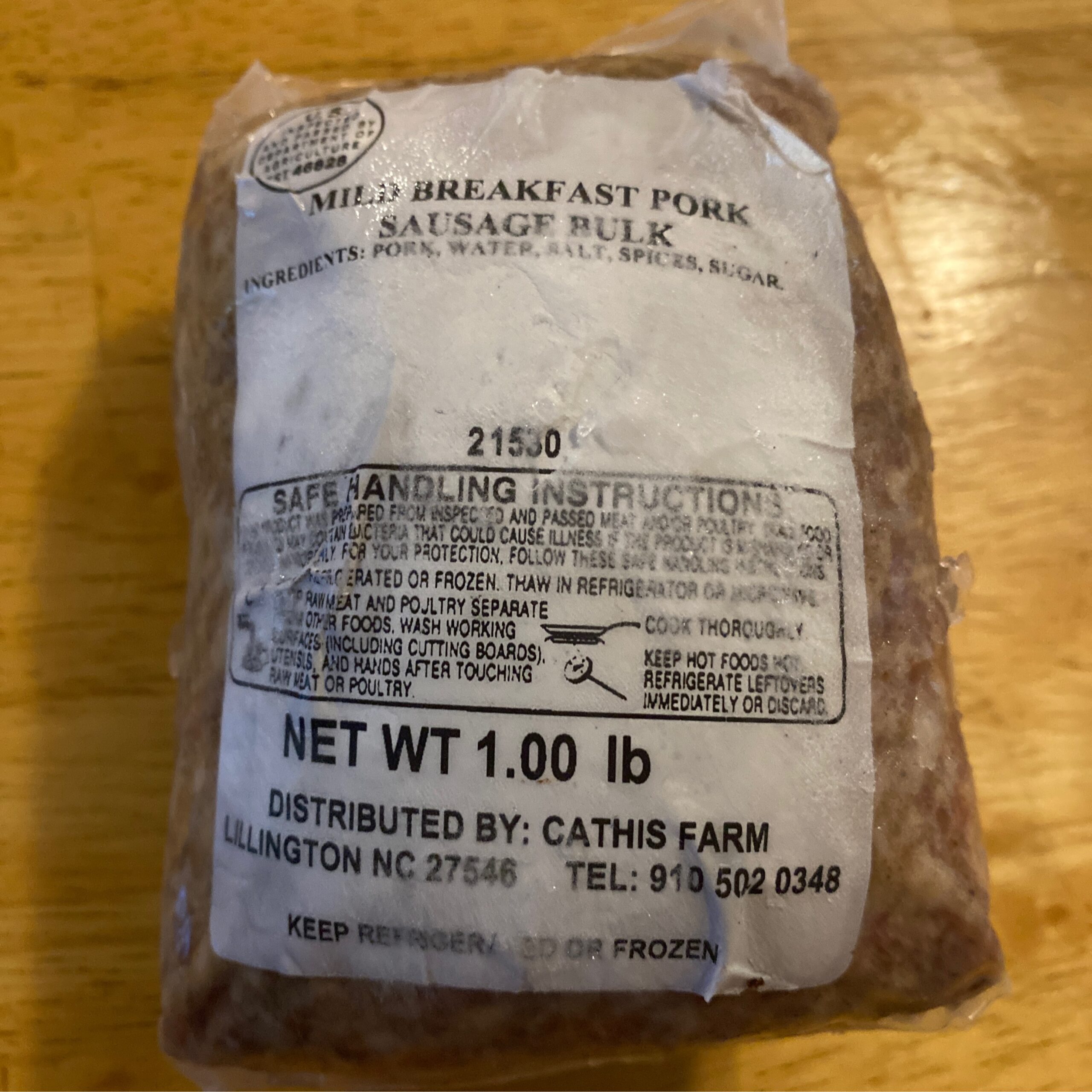Cathis Farm Mild Pork Ground Sausage
