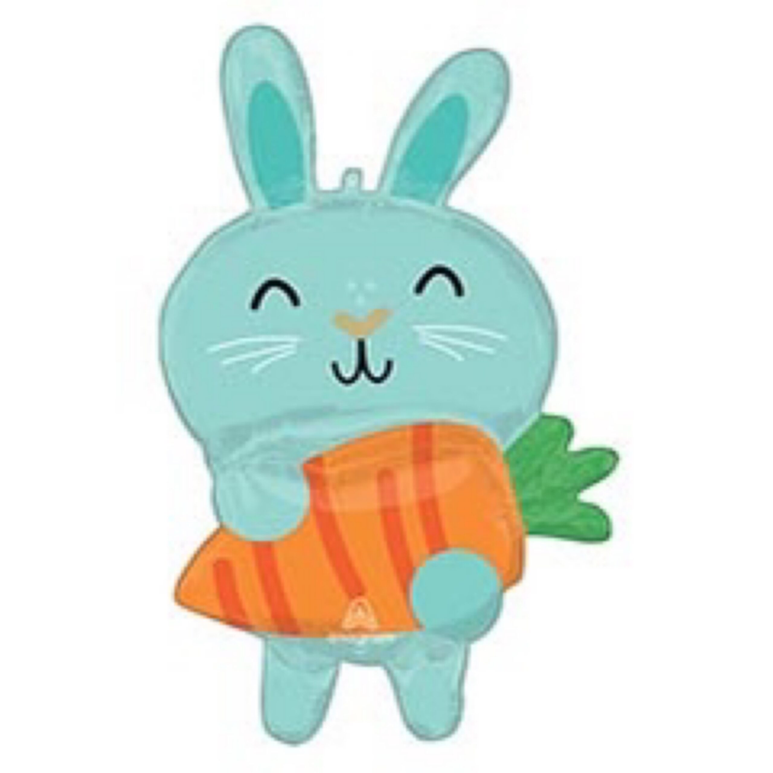 34” Minty Bunny with Carrot Balloon